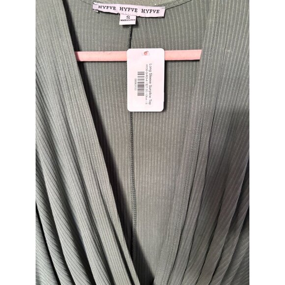 NWT Hyfve Women's Top Size Small Sage Green Draped Rayon & Spandex Trendy - Picture 2 of 6